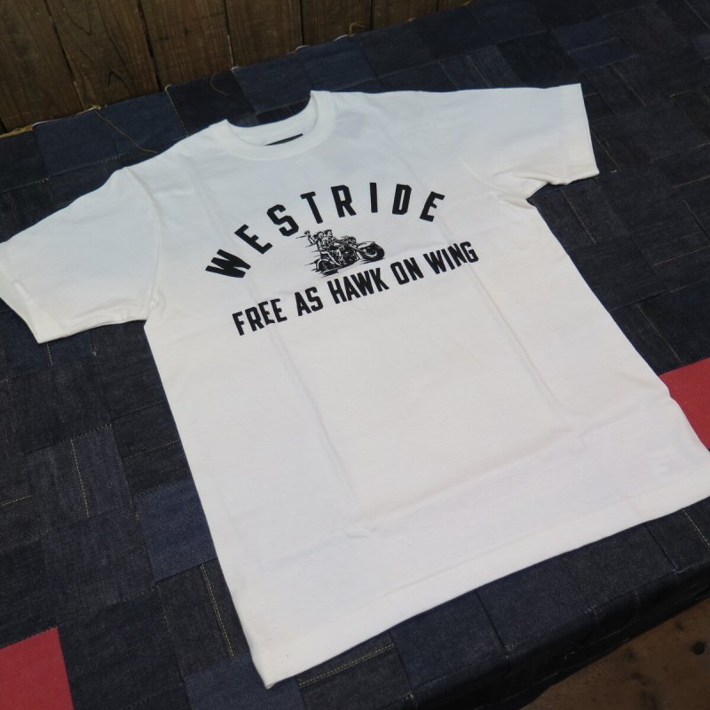 画像1: 【送料無料】 【ウエストライド】   パンヘッド HAWK ON WING プリントTシャツ   WEST RIDE 日本製 (1)