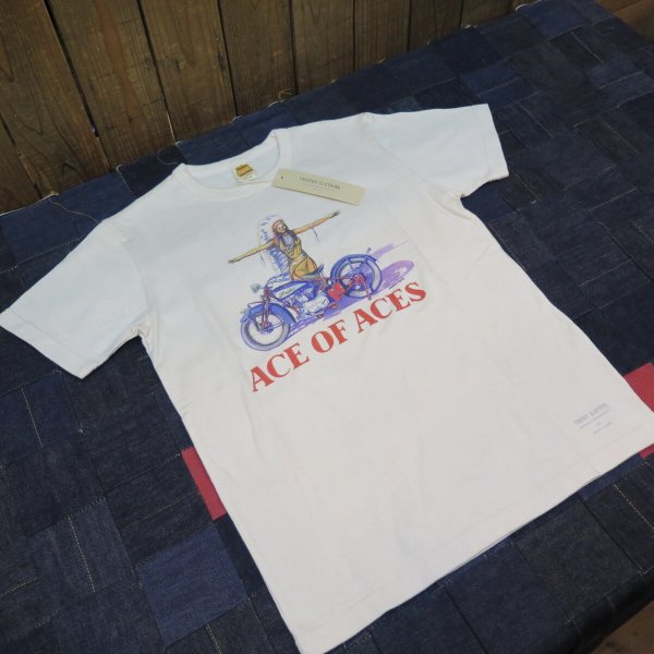 画像1: 【トロフィークロージング】  Ace of Aces インディアンスカウト/ピンナップガール   プリントＴシャツ   TROPHY CLOTHING TR25SS-211   日本製【送料無料】 (1)