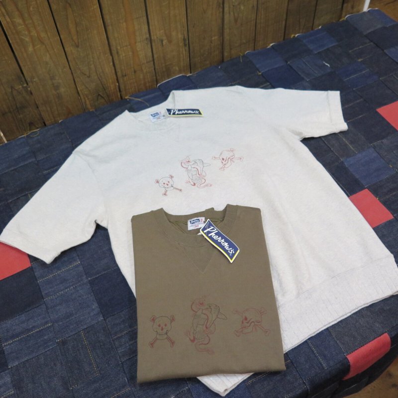 画像1: 【フェローズ】  1950's 両V 針抜きリブ ビンテージTシャツ   Pherrow's 日本製【送料無料】 (1)