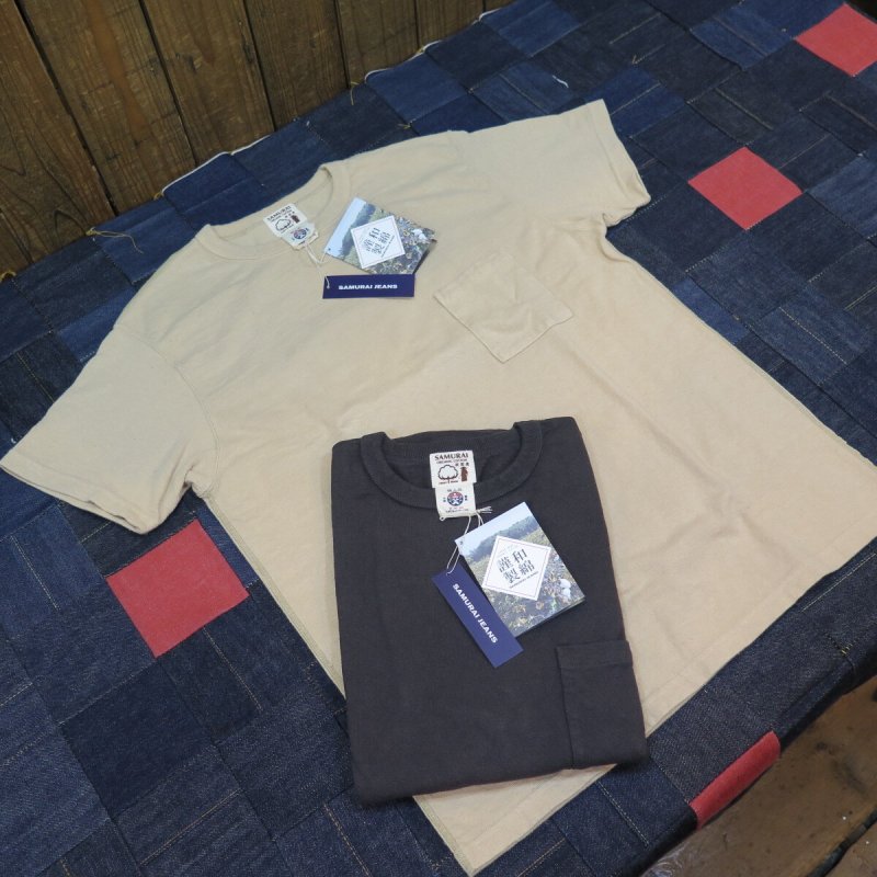 画像1: 【サムライジーンズ】   無地クルーネックＴシャツ 和綿 ポケット付き   SAMURAI JEANS 日本製【送料無料】 (1)