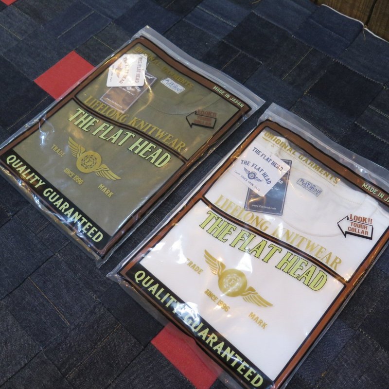 画像2: 【送料無料】 【フラットヘッド】   3本針の1本外し 無地Tシャツ   THE FLAT HEAD 日本製 (2)