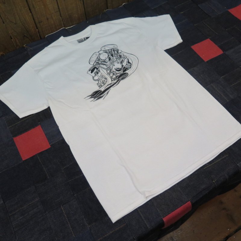 画像2: 【SALE セール商品】  【送料無料】 【JAMMER'S】   ジャマーズ   ハーレー アーリーショベル   エンジン プリントTシャツ/ウエストライド (2)