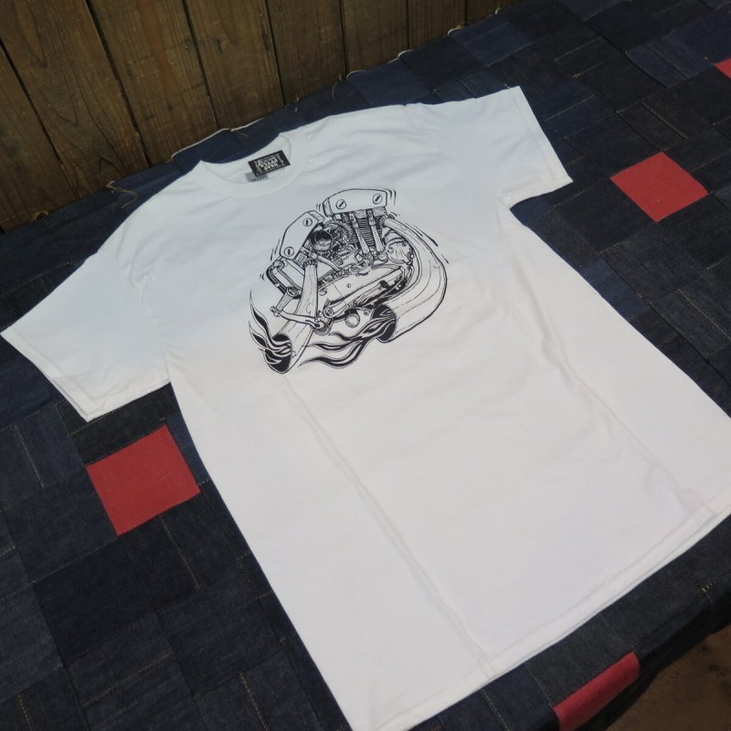 画像2: 【送料無料】 【JAMMER'S】   ジャマーズ   ハーレー ショベルスポーツ   エンジン プリントTシャツ/ウエストライド (2)