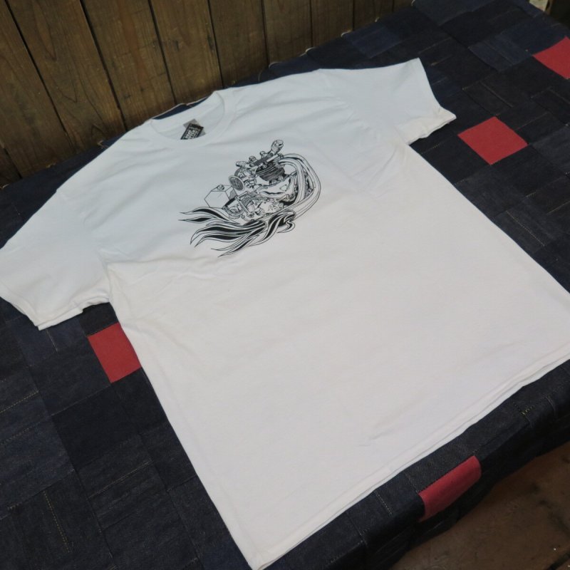 画像2: 【送料無料】 【JAMMER'S】   ジャマーズ  トライアンフ エンジン プリントTシャツ/ウエストライド (2)