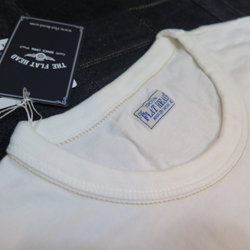 画像5: 【送料無料】 【フラットヘッド】   3本針の1本外し 無地Tシャツ   THE FLAT HEAD 日本製 (5)