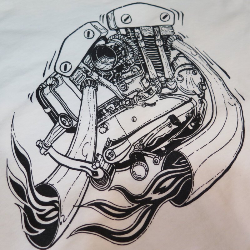 画像5: 【送料無料】 【JAMMER'S】   ジャマーズ   ハーレー ショベルスポーツ   エンジン プリントTシャツ/ウエストライド (5)