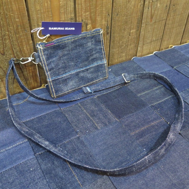 画像1: 【SALE セール商品】  【送料無料】 【サムライジーンズ】  18ozデニム ポーチ   SAMURAI JEANS 日本製  【WORLD WIDE SHIPPING】 【SALE】 【SAMURAI JEANS】 18oz Denim Pouch SAMURAI JEANS Made in Japan (1)