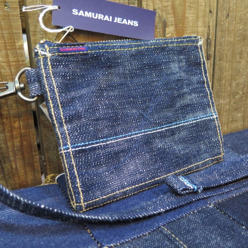 画像2: 【送料無料】 【サムライジーンズ】  18ozデニム ポーチ   SAMURAI JEANS 日本製  【WORLD WIDE SHIPPING】  【SAMURAI JEANS】 18oz Denim Pouch SAMURAI JEANS Made in Japan (2)