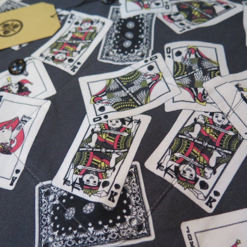 画像6: 【桃太郎ジーンズ】   トランプ柄 ハワイアンシャツ   MOMOTARO JEANS MSS1010M31   日本製 【日本国内送料無料】  【WORLD WIDE SHIPPING】 【SALE】 【Momotaro Jeans】 Trump Pattern Hawaiian Shirt MOMOTARO JEANS MSS1010M31 Made in Japan (6)