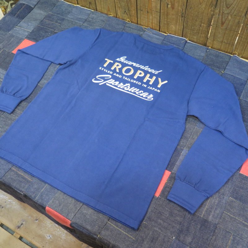 画像2: 【送料無料】 【SALE セール商品】  【トロフィークロージング】  バックロゴ 長袖Tシャツ/ポケット付き   TROPHY CLOTHING TR21SS-201 日本製 (2)