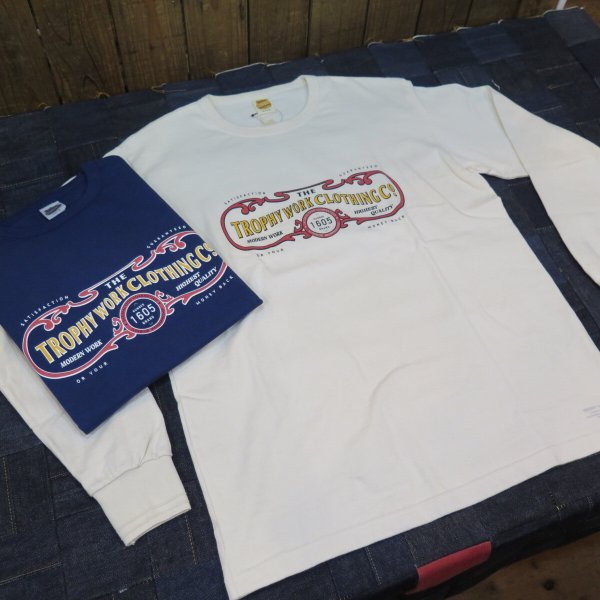 画像1: 【トロフィークロージング】  ワークロゴ 長袖Tシャツ   TROPHY CLOTHING TR21AW-202 日本製 【送料無料】 (1)