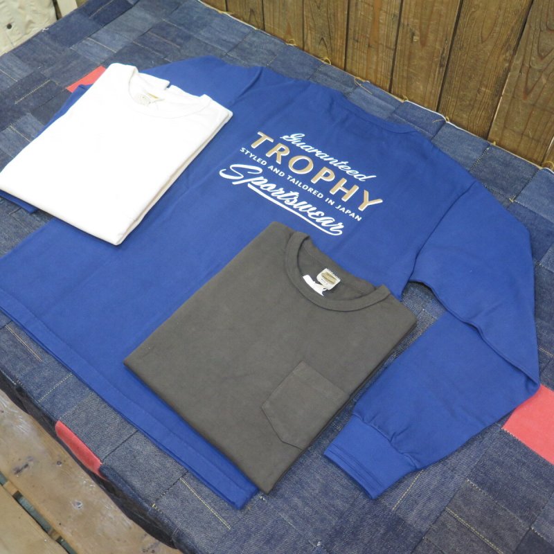 画像1: 【送料無料】 【SALE セール商品】  【トロフィークロージング】  バックロゴ 長袖Tシャツ/ポケット付き   TROPHY CLOTHING TR21SS-201 日本製 (1)