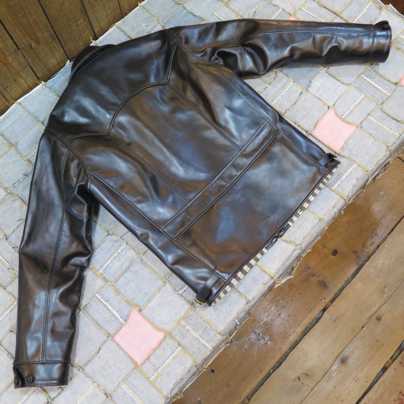 画像2: 【SALE セール商品】 【ウエストライド】 ホースハイド レザージャケット ヘラクレス/茶芯ブラック WEST RIDE  日本製【送料無料】 (2)