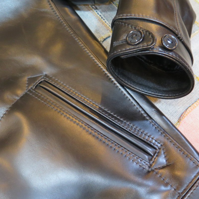 画像5: 【SALE セール商品】 【ウエストライド】 ホースハイド レザージャケット ヘラクレス/茶芯ブラック WEST RIDE  日本製【送料無料】 (5)
