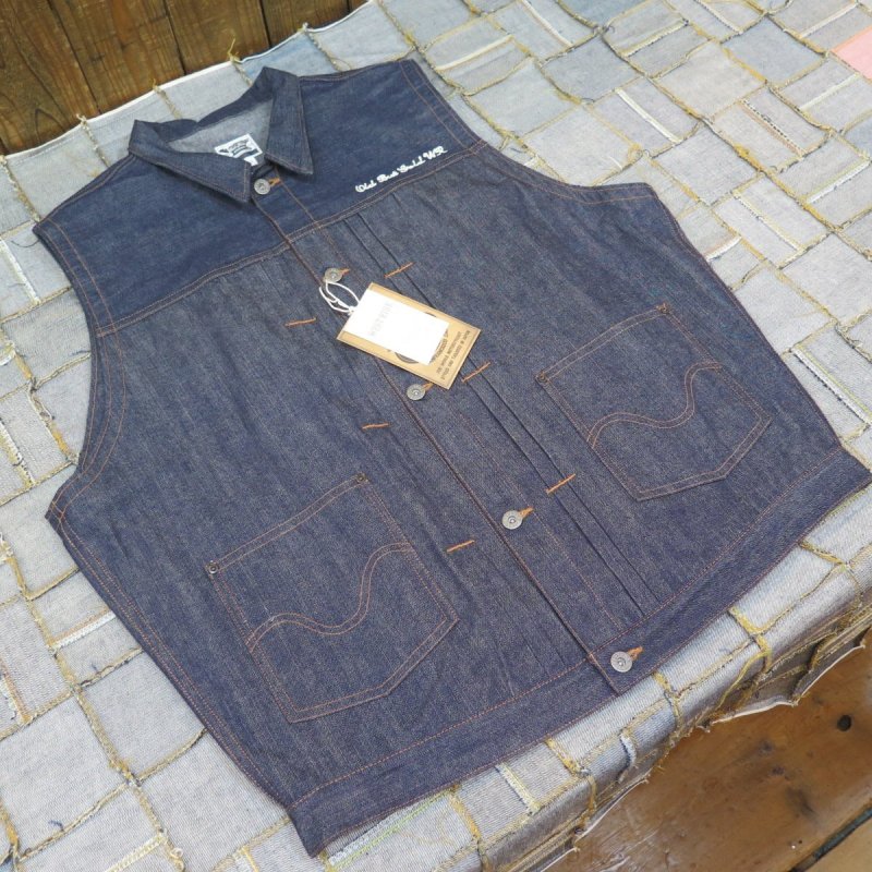 画像8: 【ウエストライド】   ゴーストベスト   ナチュラル/インディゴ チェーン刺繍   WEST RIDE 日本製【送料無料】 (8)
