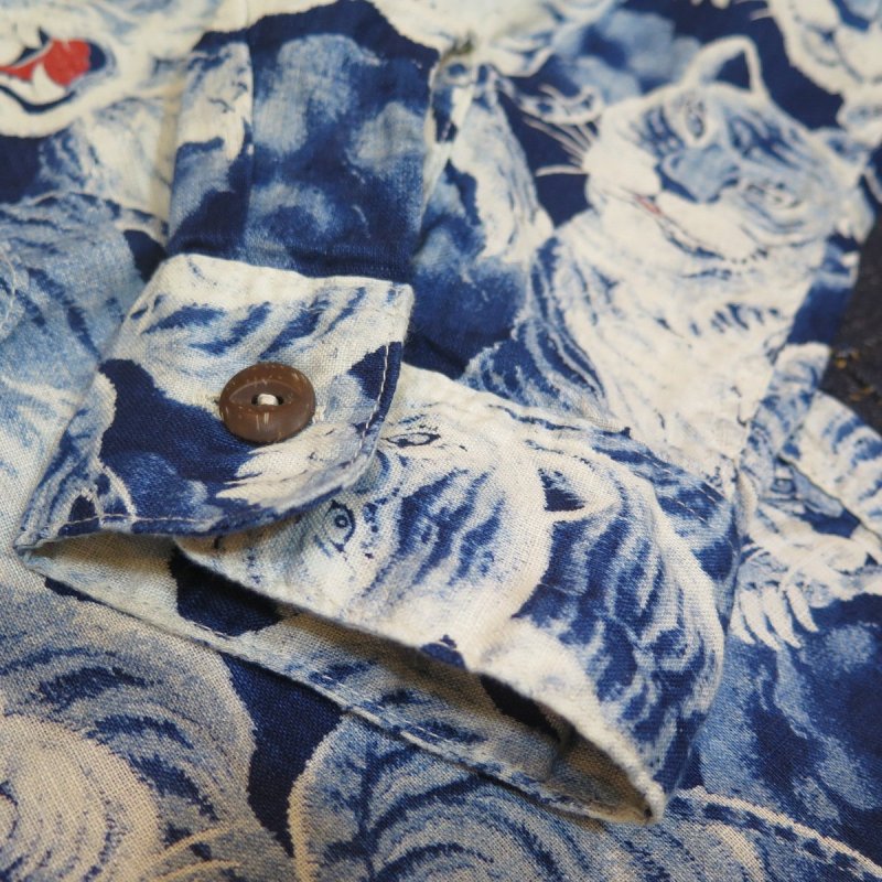 画像6: 【フラットヘッド】  リネンシャツ 百虎 桐箱入り   THE FLAT HEAD FN-SCR-017L   日本製【日本国内送料無料】  【WORLD WIDE SHIPPING】 【Flat Head】  Linen Shirt Hyakutora in Paulownia Wood Box   THE FLAT HEAD FN-SCR-017L   Made in Japan (6)