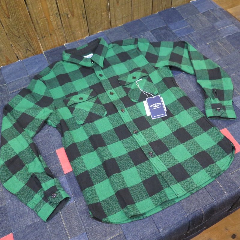 画像1: 【フラットヘッド】  ブロックチェック フランネルシャツ   THE FLAT HEAD FN-SNR-101L   日本製【送料無料】 (1)
