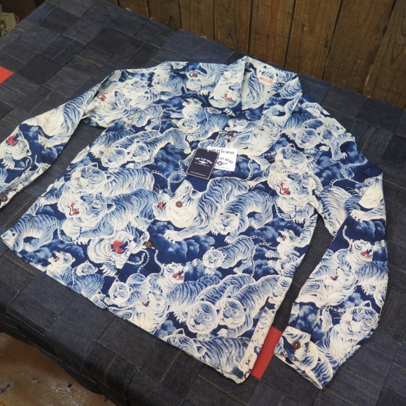 画像2: 【フラットヘッド】  リネンシャツ 百虎 桐箱入り   THE FLAT HEAD FN-SCR-017L   日本製【日本国内送料無料】  【WORLD WIDE SHIPPING】 【Flat Head】  Linen Shirt Hyakutora in Paulownia Wood Box   THE FLAT HEAD FN-SCR-017L   Made in Japan (2)