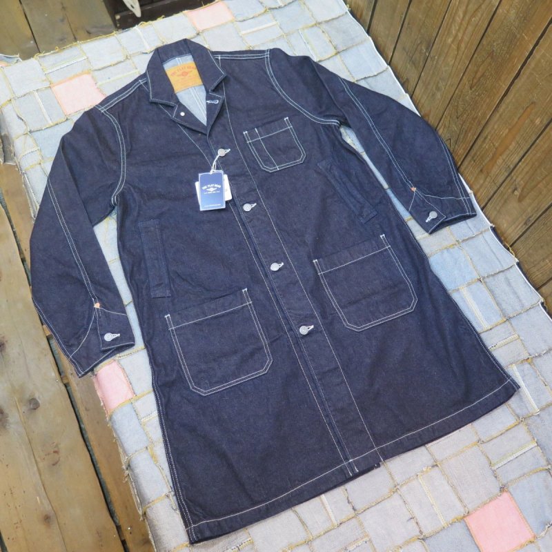 画像1: 【フラットヘッド】  12oz デニム ショップコート   THE FLAT HEAD FN-OC-D002   日本製【日本国内送料無料】  【WORLD WIDE SHIPPING】 【Flat Head】  12oz Denim Shop Coat   THE FLAT HEAD FN-OC-D002   Made in Japan (1)