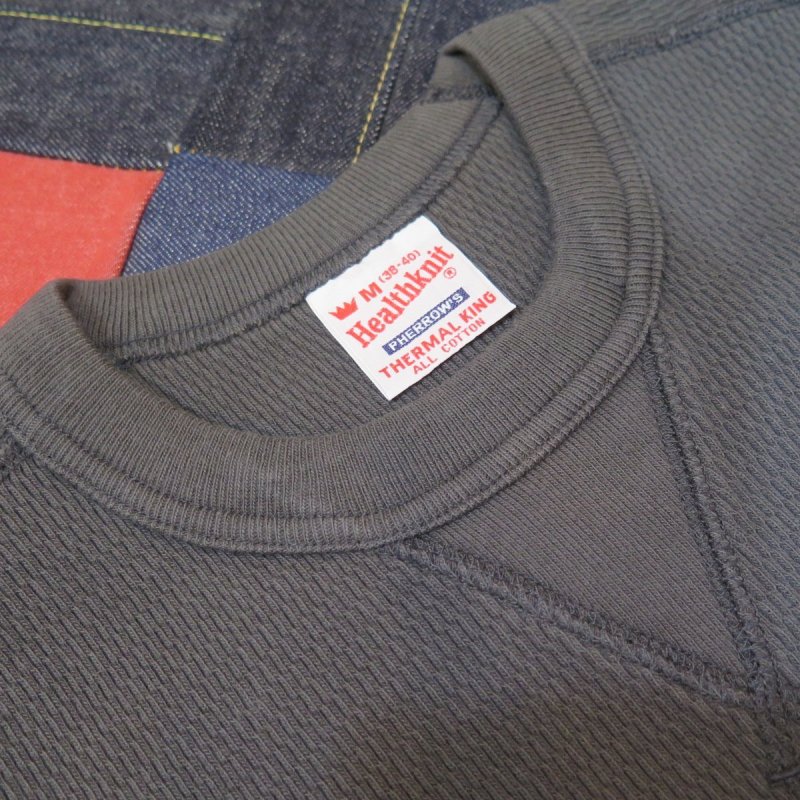 画像6: 【ヘルスニット×フェローズ】  前V サーマル ロングスリーブ   Pherrow's 25W-PCT1-HEALTH KNIT  【送料無料】 (6)