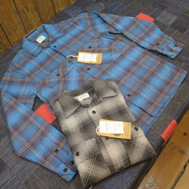 画像1: 【ウエストライド】   NAVY ワーク チェックシャツ   WEST RIDE   日本製【送料無料】  (1)