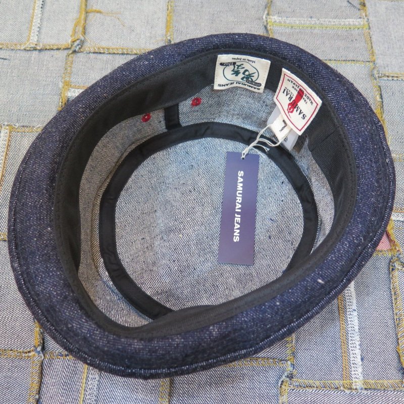 画像4: 【サムライジーンズ】  デニム ポークパイハット  SAMURAI JEANS SJ401HT-15oz   日本製【日本国内送料無料】  【WORLD WIDE SHIPPING】 【SAMURAI JEANS】  Denim Pork Pie Hat  SAMURAI JEANS SJ401HT-15oz   Made in Japan (4)