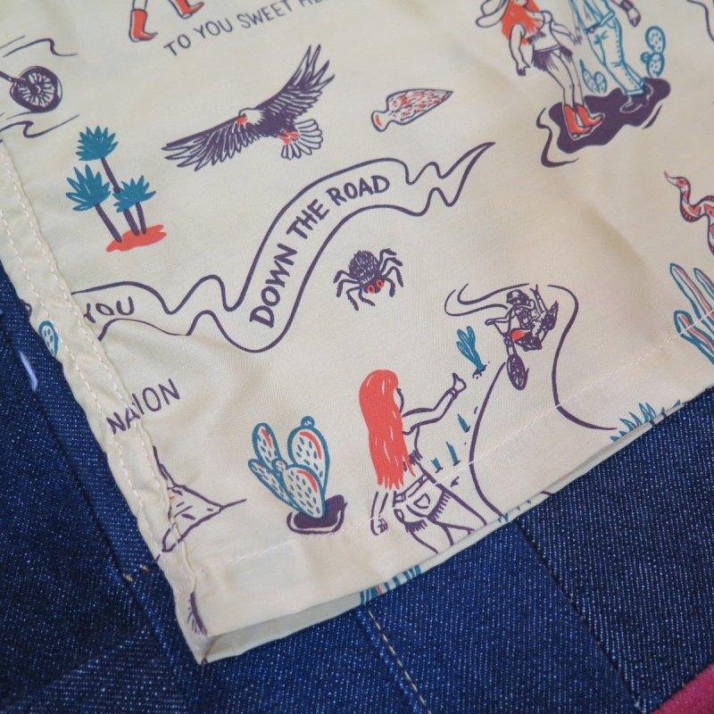 画像7: 【ウエストライド】   スーベニール バイカー 総プリント長袖レーヨンシャツ   WEST RIDE 日本製【送料無料】 (7)