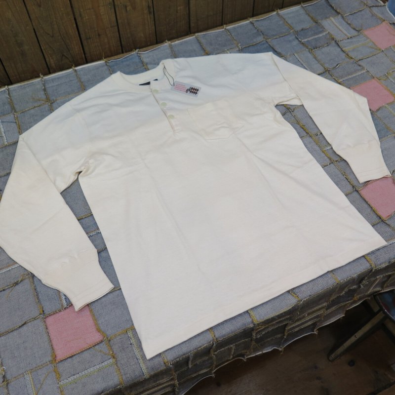 画像2: 【ウエストライド】  ビンテージ ヘンリーネック ロングスリーブ   WEST RIDE VINTAGE HENLY NECK   日本製  【送料無料】  (2)