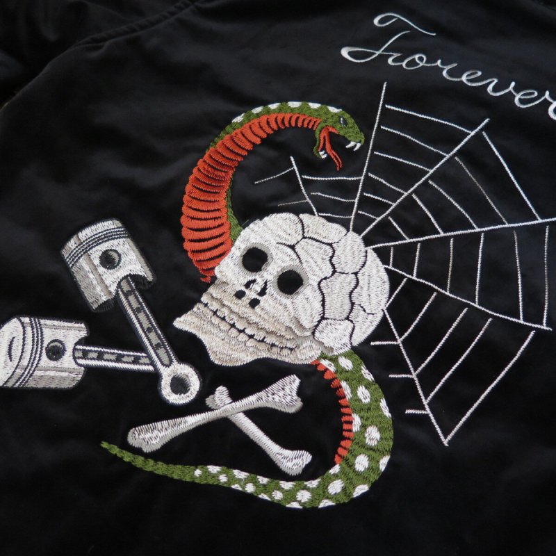 画像4: 【ウエストライド】  フォーエバースカル スーベニアジャケット   リバーシブル   WEST RIDE FOREVER SKULL SOUVENIR JACKET   日本製【送料無料】 (4)