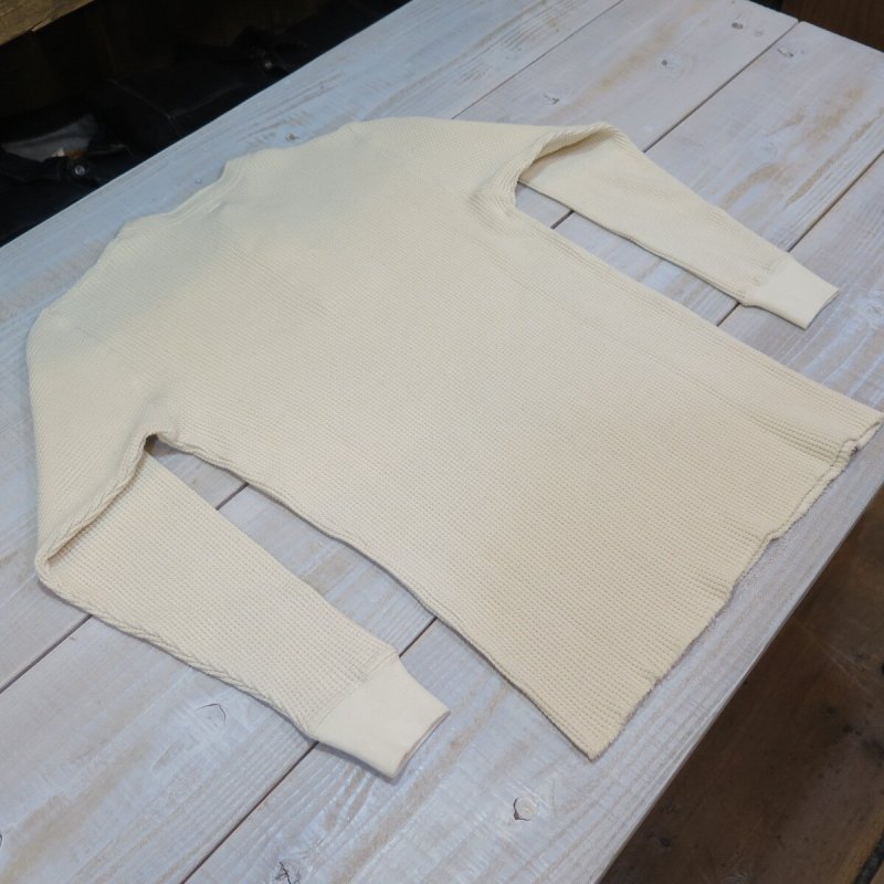 画像2: 【送料無料】  【トロフィークロージング】   ヘビー ワッフル   ミル ヘンリーネック サーマル   TROPHY CLOTHING TE-22   日本製 (2)