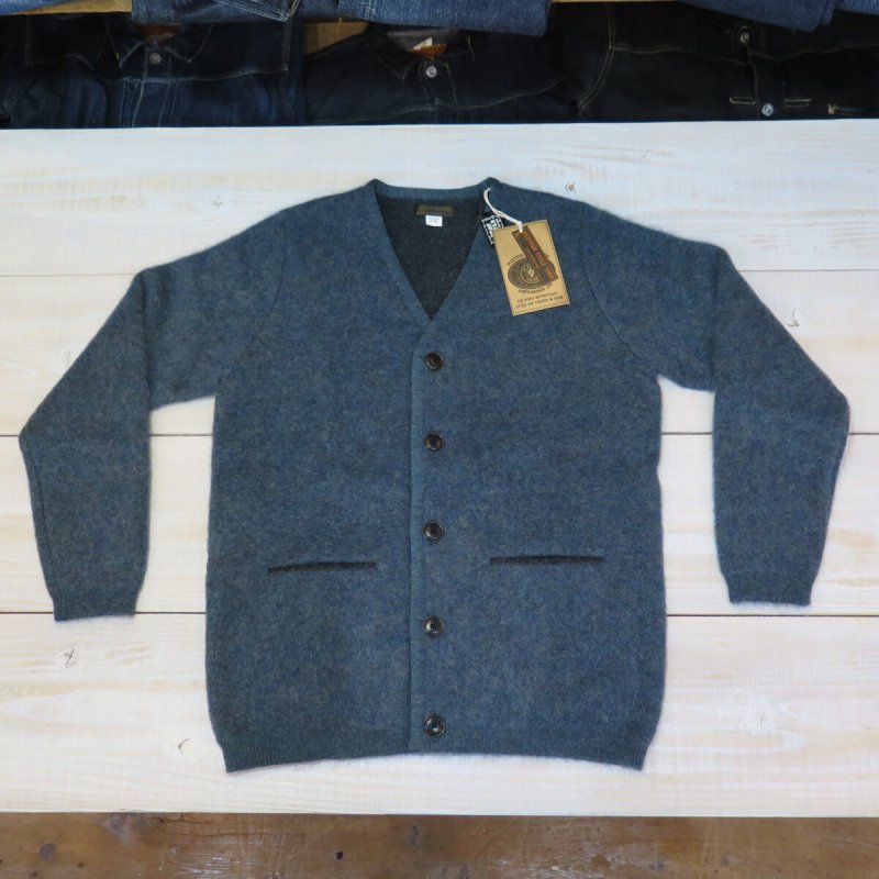 画像1: 【ウエストライド】   ビンテージ モヘア カーディガン ブルー   WEST RIDE   VINTAGE MOHAIR CARDIGAN   日本製  【送料無料】 (1)