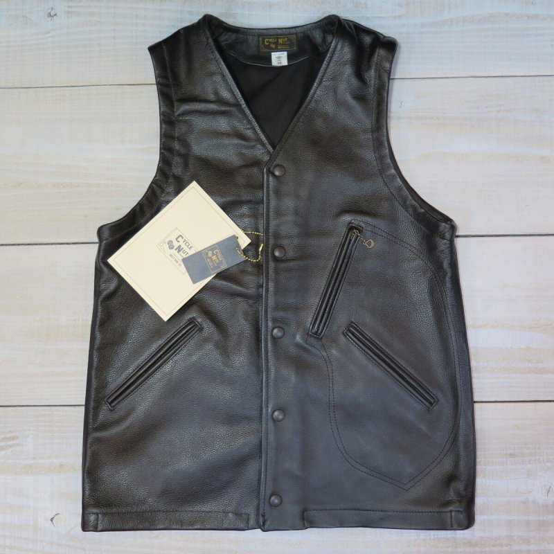 画像1: 【ウエストライド】  レザー パンナムベスト 革ベスト   CYCLE NUT by WEST RIDE   LEATHER PAN-NAM VEST  【送料無料】 (1)