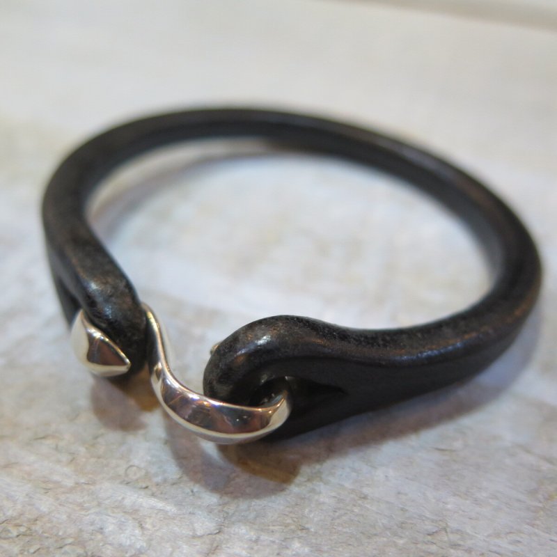 画像2: 【フラットヘッド】   サドルレザー シングルラップ ブレスレット   THE FLAT HEAD FN-GLB-101   日本製【送料無料】 (2)