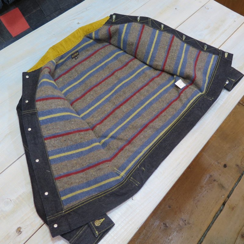 画像1: 【フラットヘッド】 14.5oz 左綾ジンバブエコットン デニム ブランケットジャケット THE FLAT HEAD FN-OJ-D102 日本製【送料無料】 (1)