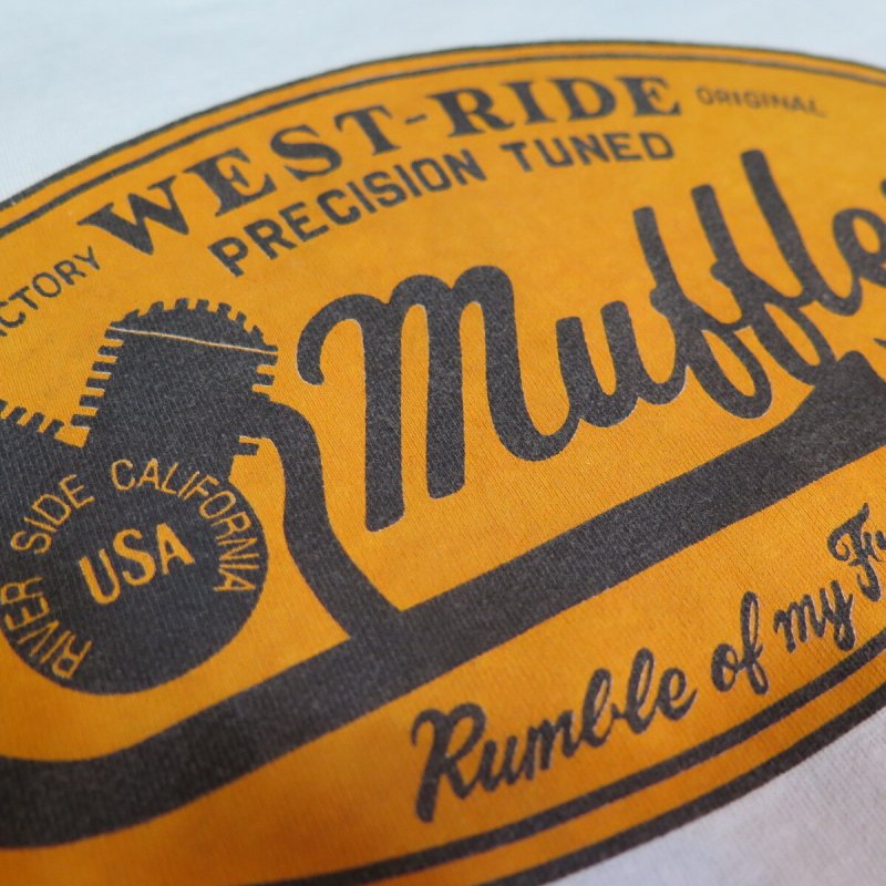 画像8: 【送料無料】【ウエストライド】   ヘビー ウェイト マフラーメーカー   半袖プリントTシャツ   WEST RIDE PT.TEE.26-06   日本製 (8)
