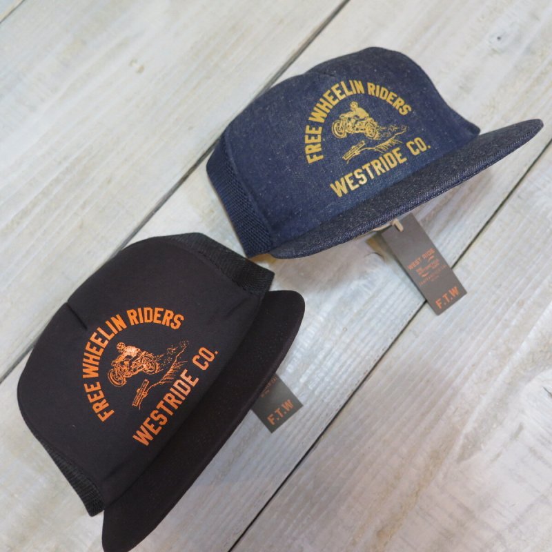 画像1: 【ウエストライド】  FREE WHEELIN RIDERS メッシュキャップ   WEST RIDE 日本製【送料無料】 (1)