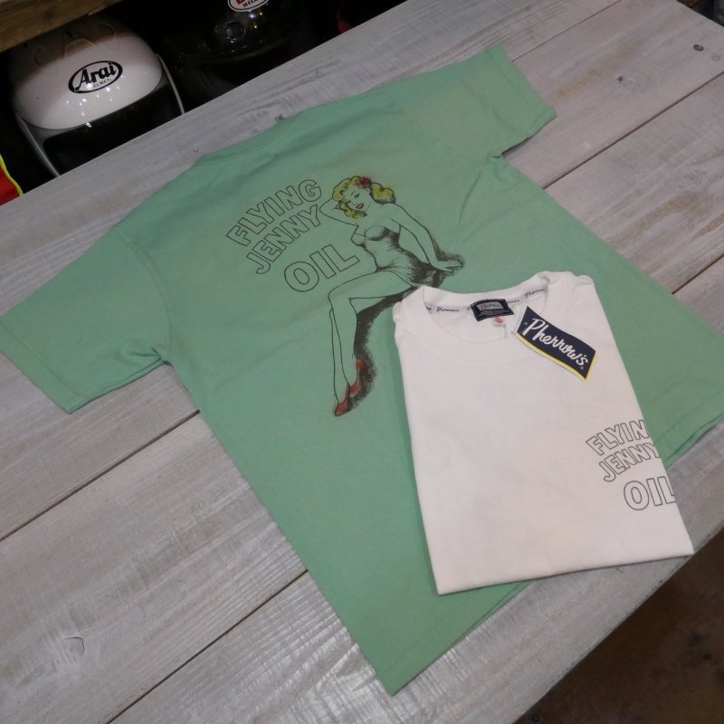 画像1: 【送料無料】  【フェローズ】  FLYING JENNY ノーズアート プリントTシャツ   Pherrow's 26S-PT19 (1)