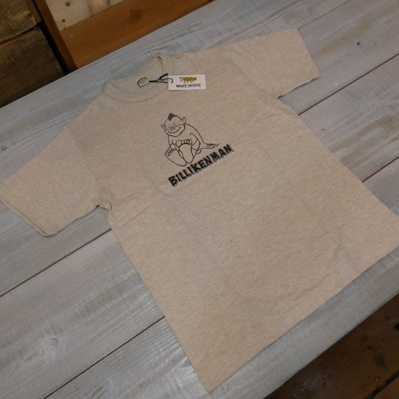 画像2: 【花井祐介×ウエアハウス】  ビリケンマン シッティング   半袖プリント コラボTシャツ   BILLIKENMAN 4601 日本製【送料無料】 (2)