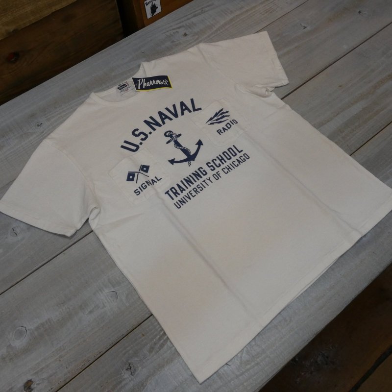 画像1: 【送料無料】 【フェローズ】  アメリカ海軍 U.S.NAVY プリントTシャツ  Pherrow's 22S-PTP1 日本製 (1)