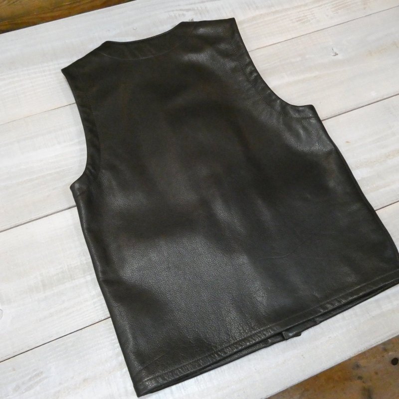 画像2: 【トロフィークロージング】 ステアハイド レザーベスト TROPHY CLOTHING TR-YL07 日本製【送料無料】 (2)