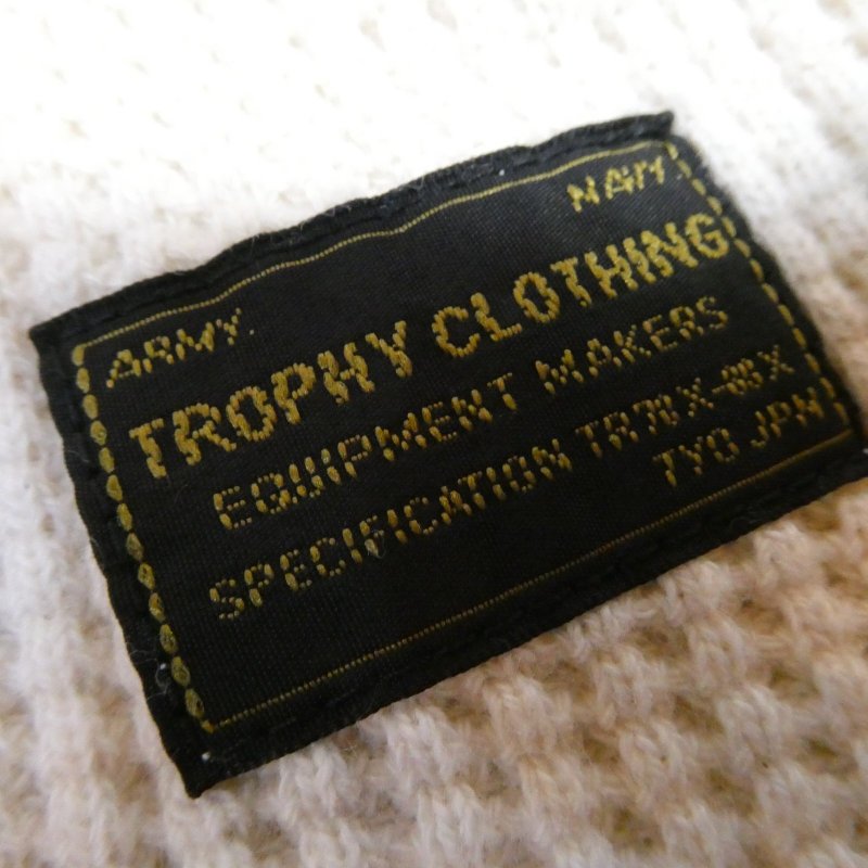 画像8: 【送料無料】  【トロフィークロージング】   ヘビー ワッフル   ミル ヘンリーネック サーマル   TROPHY CLOTHING TE-22   日本製 (8)