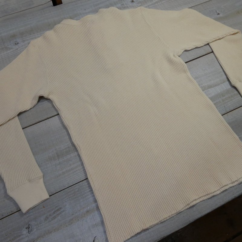 画像2: 【送料無料】  【トロフィークロージング】   ヘビー ワッフル   ミル ヘンリーネック サーマル   TROPHY CLOTHING TE-22   日本製 (2)