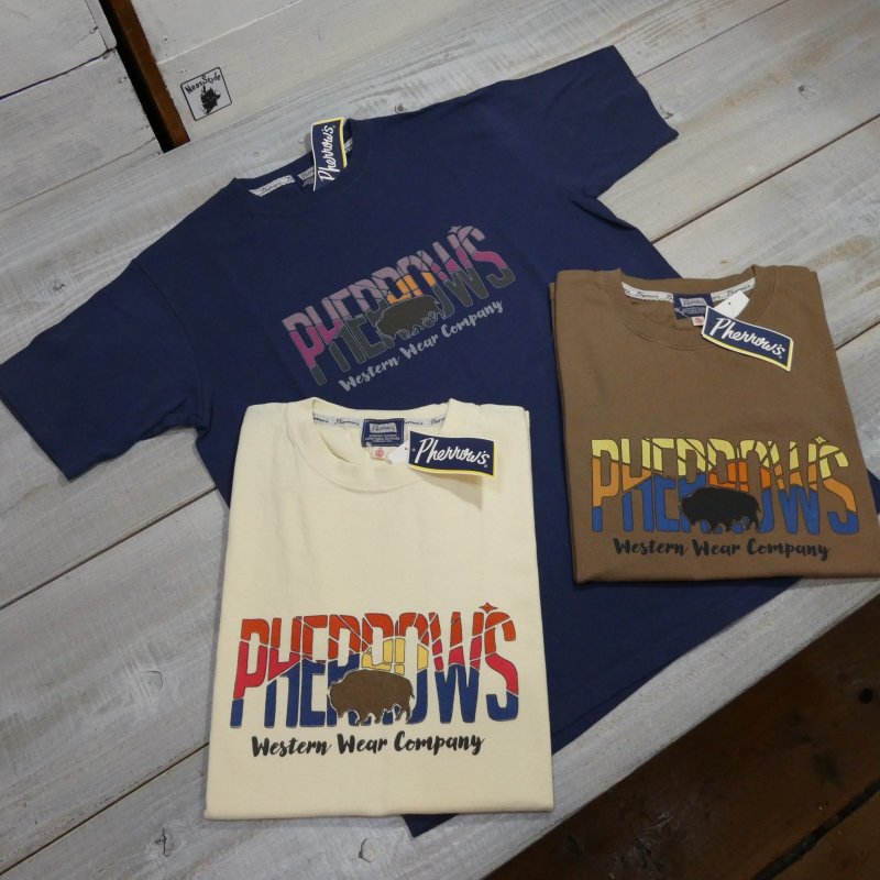 画像1: 【送料無料】 【フェローズ】   バッファロー プリントTシャツ   Pherrow's 25S-PT19  (1)