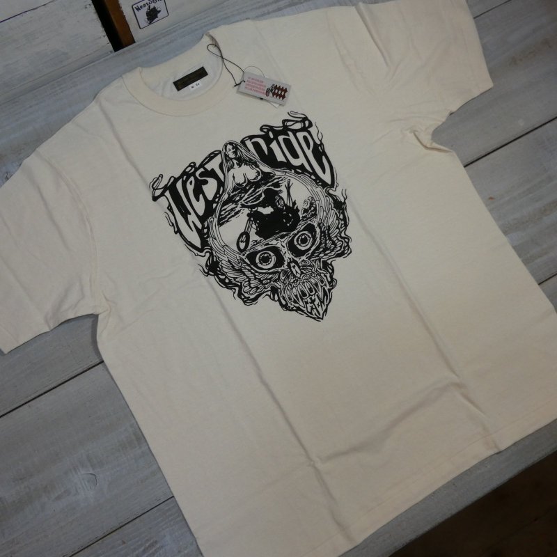 画像1: 【送料無料】  【ウエストライド】   SKULL MIND 半袖プリントTシャツ   WEST RIDE V.PT.TEE.25-03   日本製  (1)