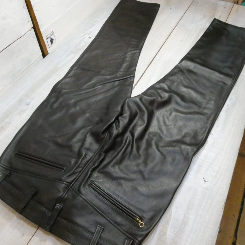 画像2: 【ウエストライド】 レザー ロングライダーパンツ 革パンツ   CYCLE NUT by WEST RIDE   LEATHER LONGRIDER PANTS 【送料無料】 (2)