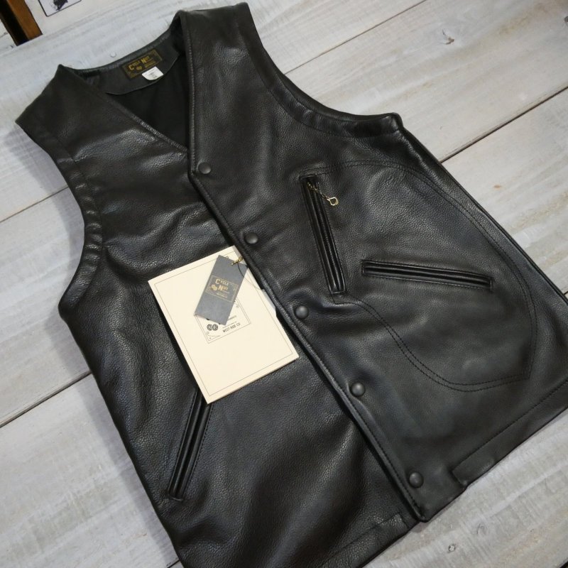 画像1: 【ウエストライド】  レザー パンナムベスト 革ベスト   CYCLE NUT by WEST RIDE   LEATHER PAN-NAM VEST  【送料無料】 (1)