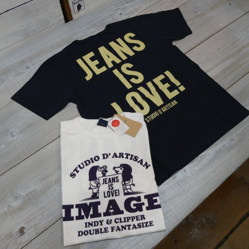 画像1: 【送料無料】  【ステュディオ・ダ・ルチザン】   JEANS IS LOVE! プリントTシャツ   STUDIO D'ARTISANS 8106A 日本製 (1)