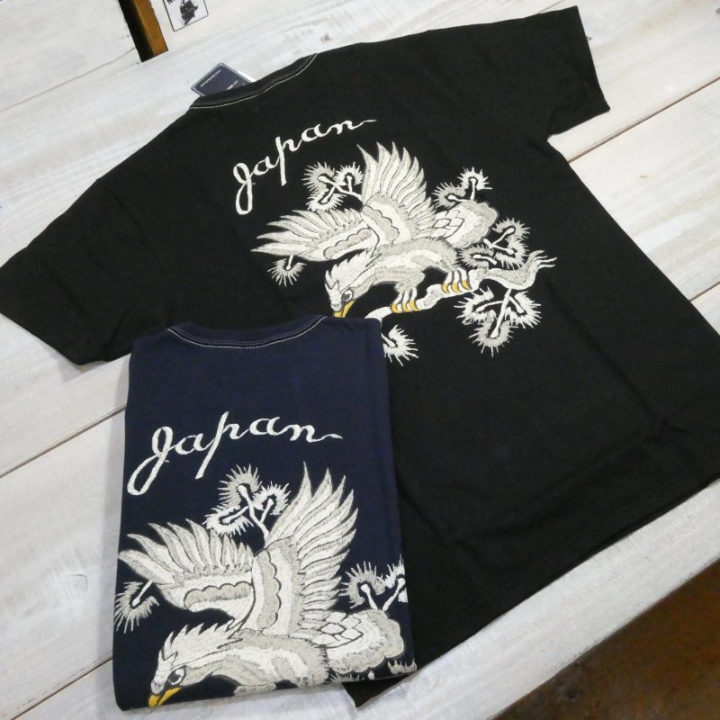 画像1: 【フラットヘッド】  ビンテージスカジャンパターン   イーグル プリントTシャツ   THE FLAT HEAD 日本製【送料無料】 (1)