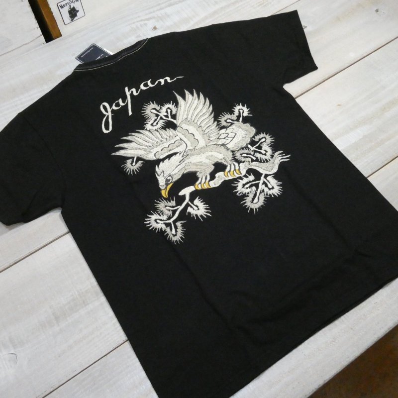画像3: 【フラットヘッド】  ビンテージスカジャンパターン   イーグル プリントTシャツ   THE FLAT HEAD 日本製【送料無料】 (3)