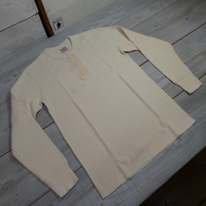 画像2: 【ヘルスニット×フェローズ】  サーマル ヘンリーネック ロングスリーブ   Pherrow's 26W-PCT2-HEALTH KNIT  【送料無料】 (2)